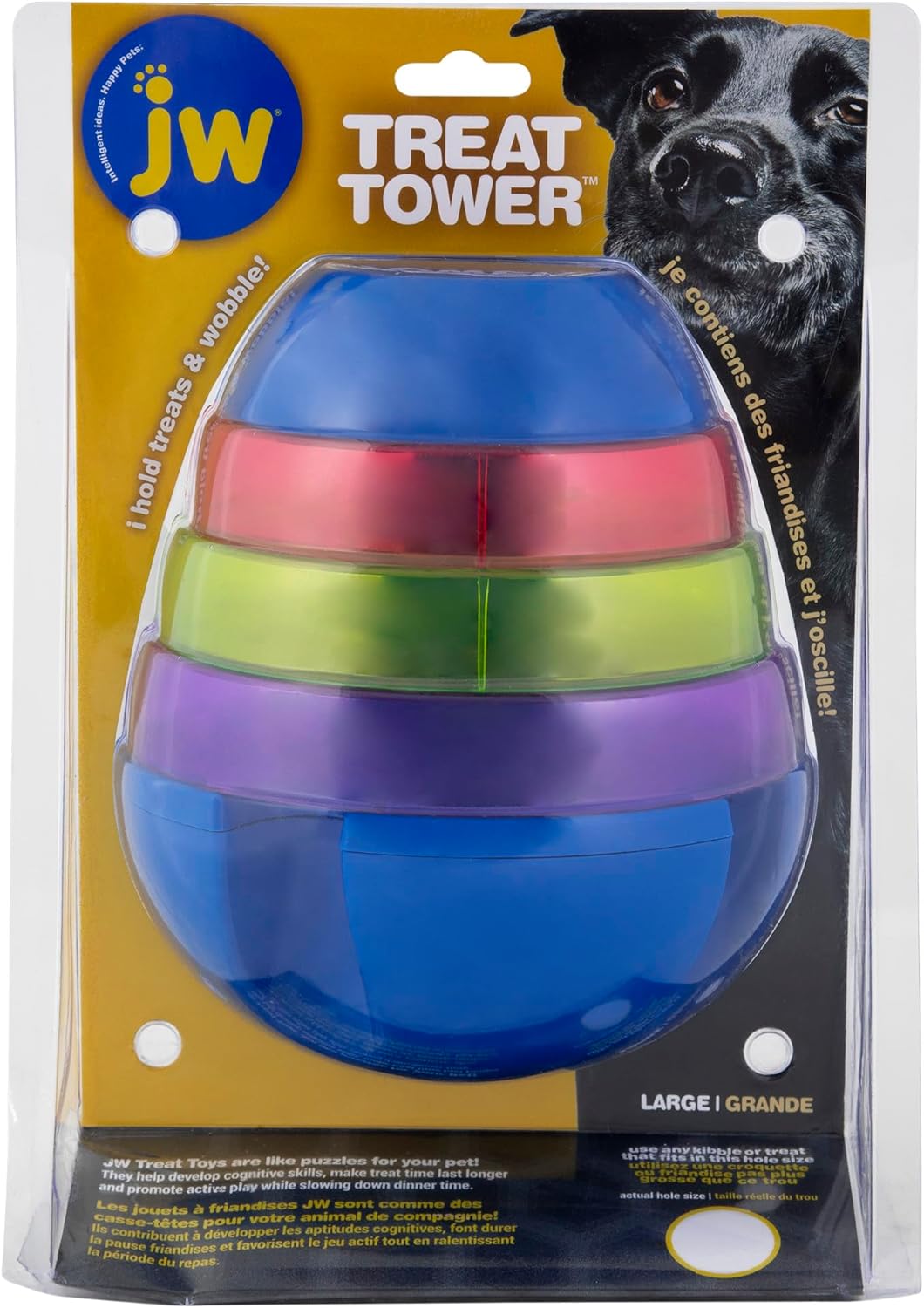 JW Pet Company 43506 Treat Tower Toys for Pets, Large, (Assorted Colors) Pet Supplies