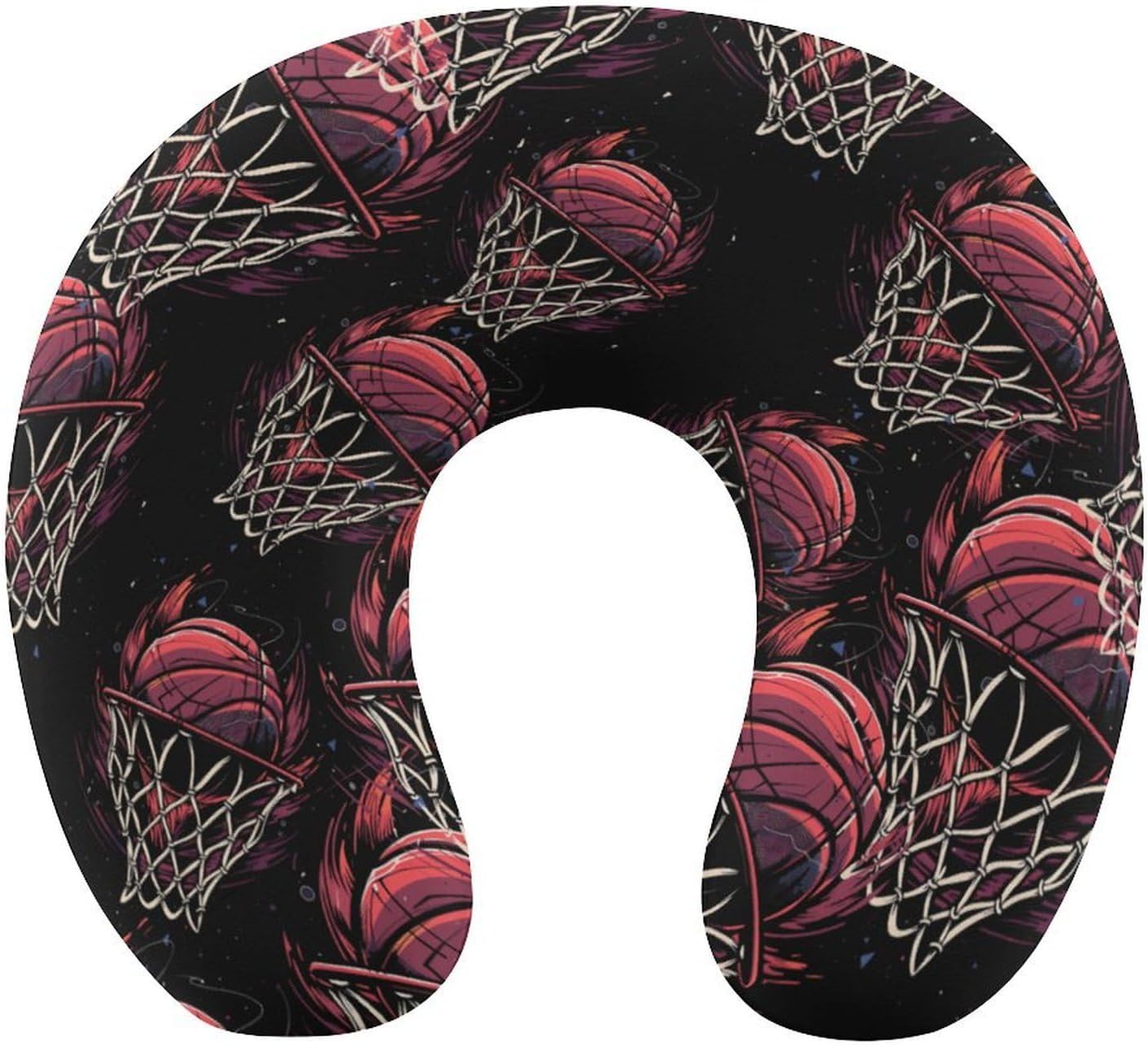 Basketball Travel Pillow U Shape Neck Pillow Washable Pillowcase for Sleeping Chair