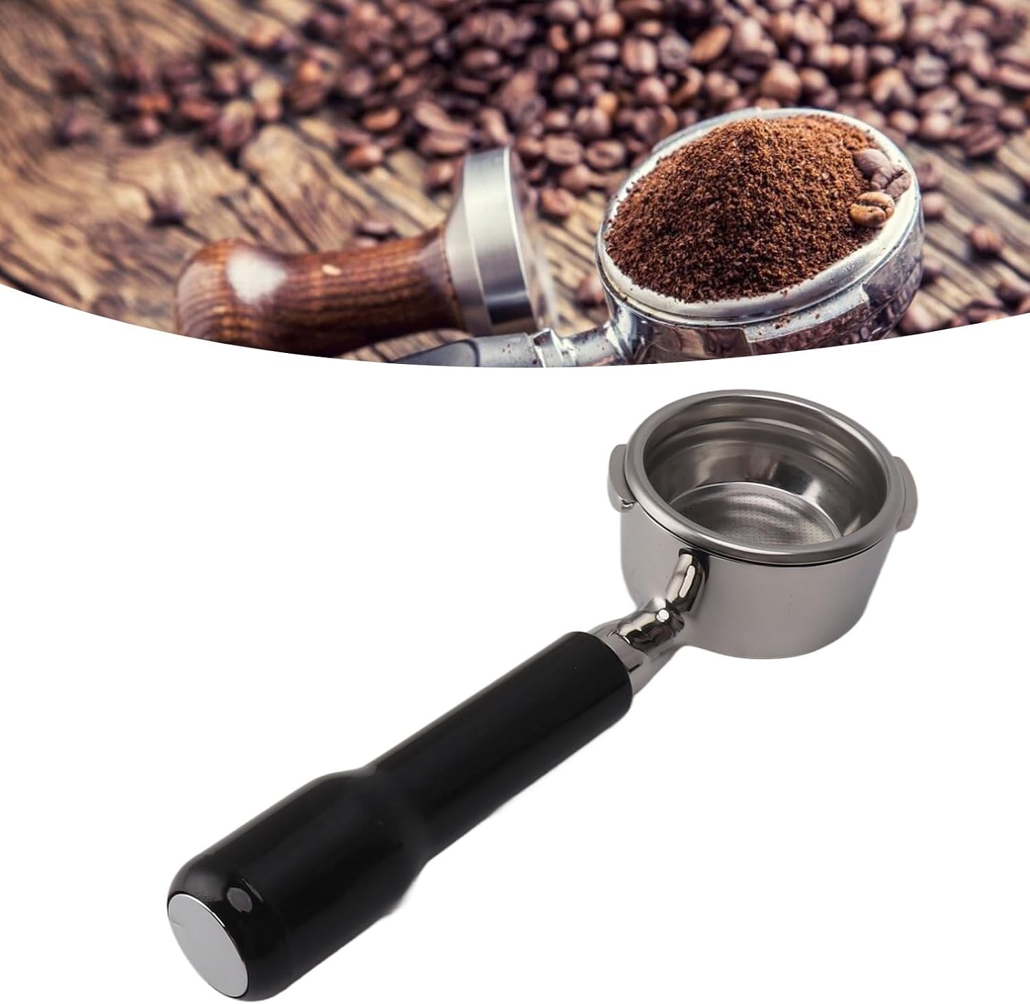 Coffee Machine Portafilter, Easy to 2 Ear Coffee Portafilter for Coffee Shop (Black)