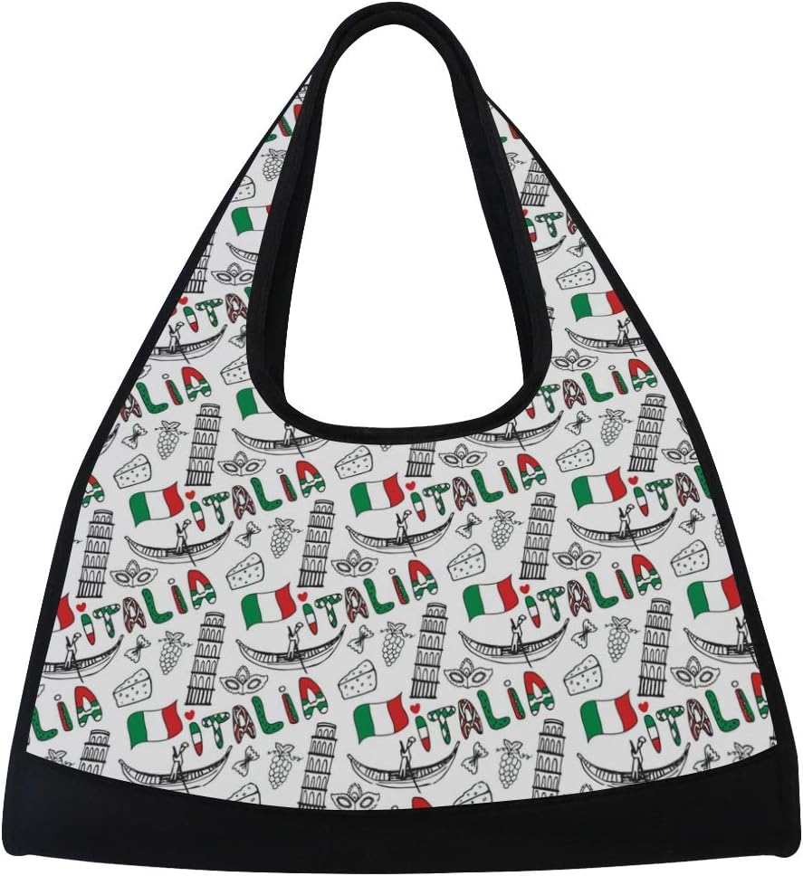 Tommying Sophy Tennis Racket Bag/Badminton Bag/Table Tennis Bag/Gym Bag/Short-Distance Travel Bag Italy Copper Eiffel Tower Flag