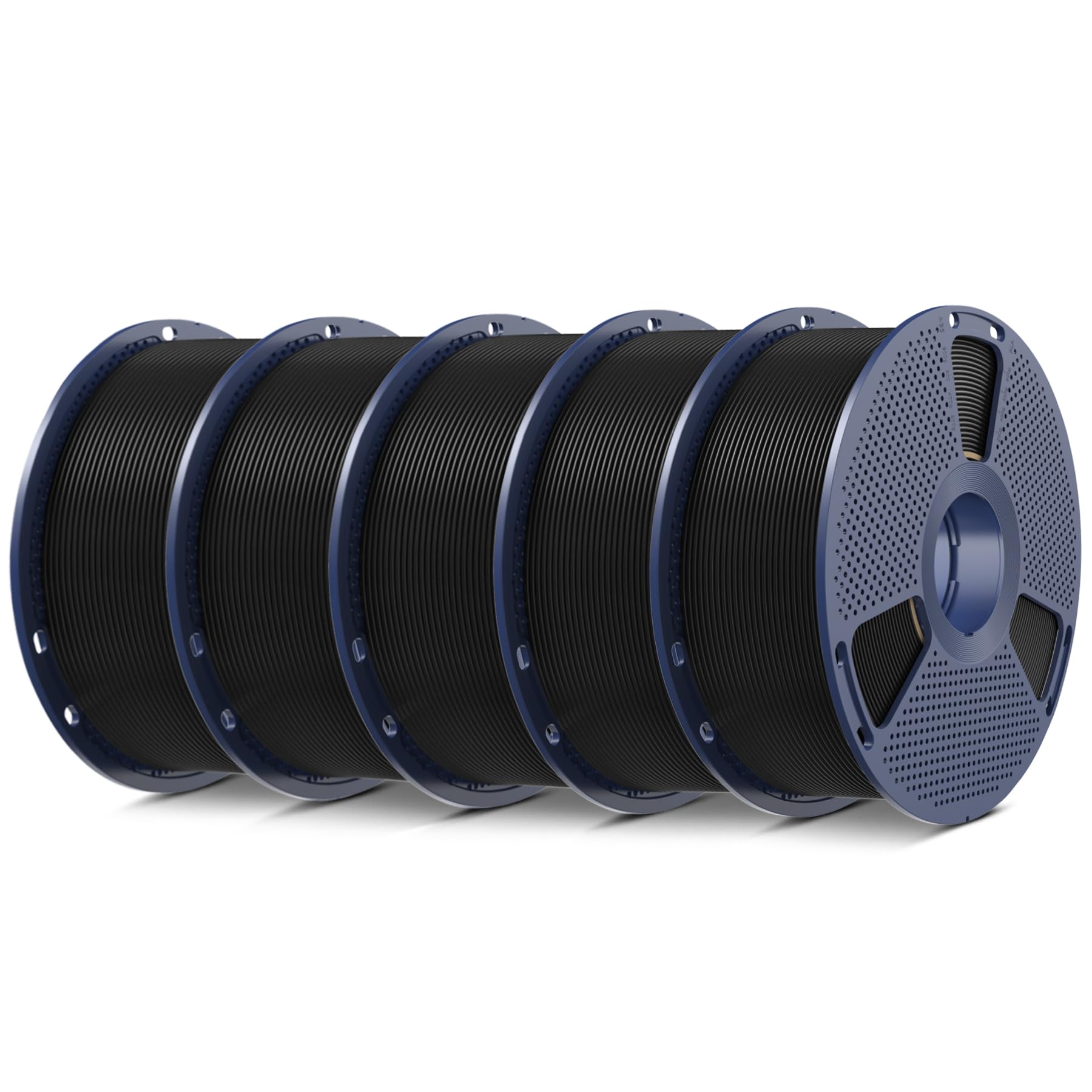 SUNLU 5KG PLA+ Filament Pakiet, Filament PLA Plus Drukarki 3D 1,75 mm ± 0,02 mm, 1 kg na Szpulę, 5 Rolki, Pla+ Czarny