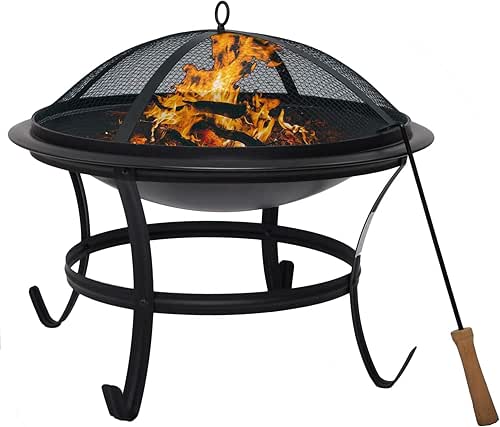 Cansol Fire Pits for Outside - Steel BBQ Grill 22
