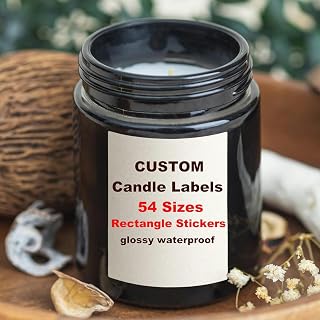 Custom Candle Labels Stickers, 54 Sizes Custom Rectangle Stickers Labels,Glossy Waterproof Vinyl Stickers, 1-8 in, 30-300 pcs,Upload Your Design