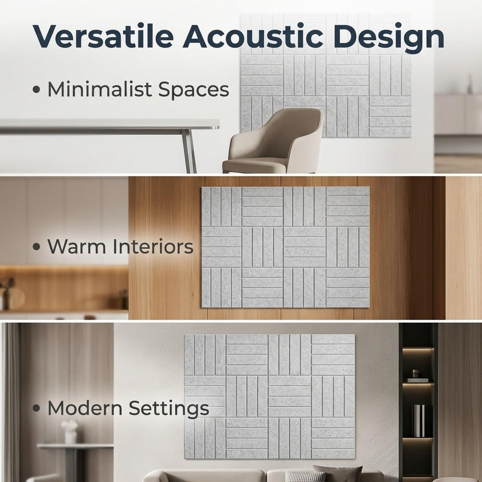 20 Pannelli Fonoassorbenti Decorativi, Pannelli Murali Fonoassorbenti E Insonorizzati per Ufficio, Grigio Chiaro