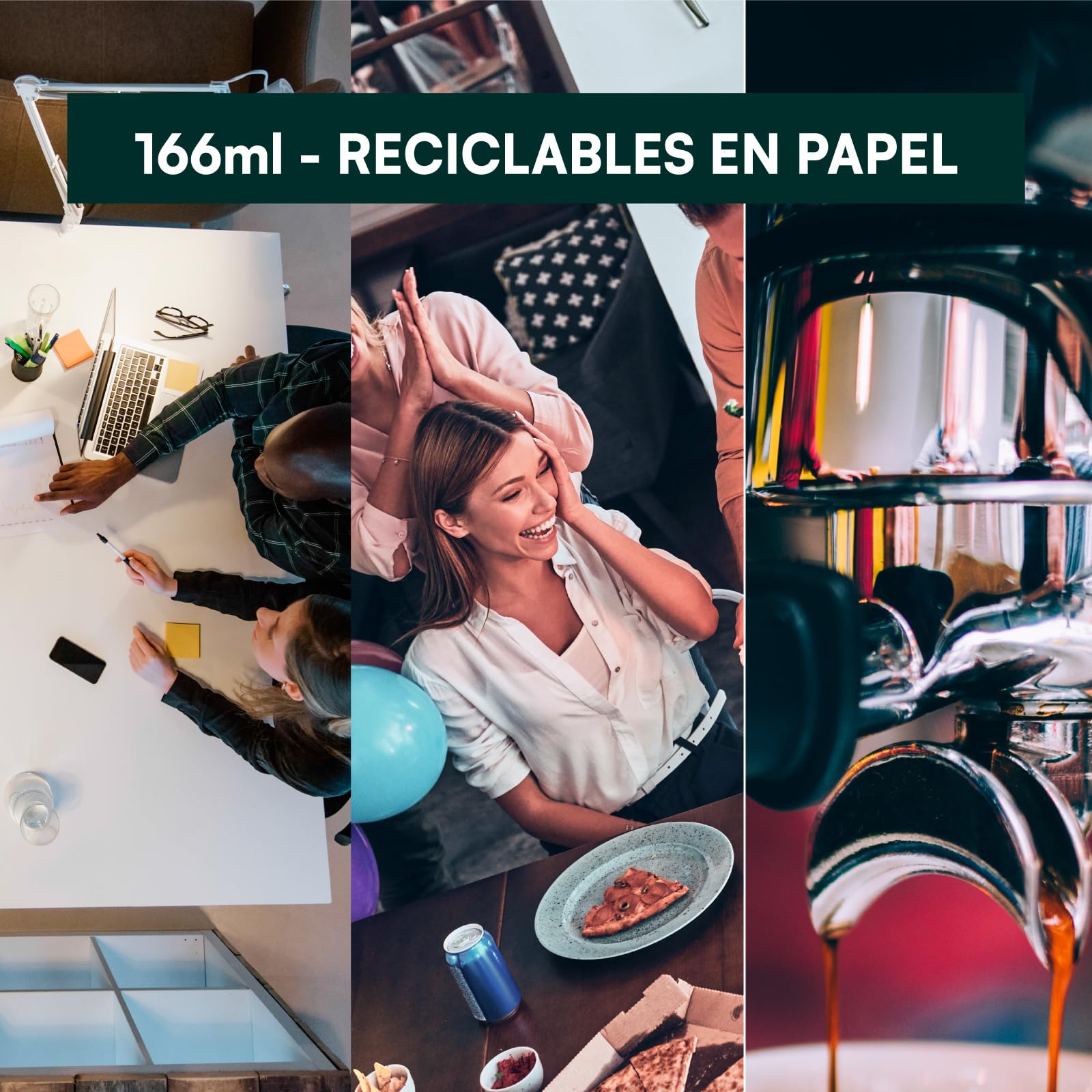 Eurocali 1000 vasos de papel blancos de 166 ml – Ecológicos biodegradables desechables, fabricados en Italia para bebidas calientes y agua – Fabricado y envasado en Italia