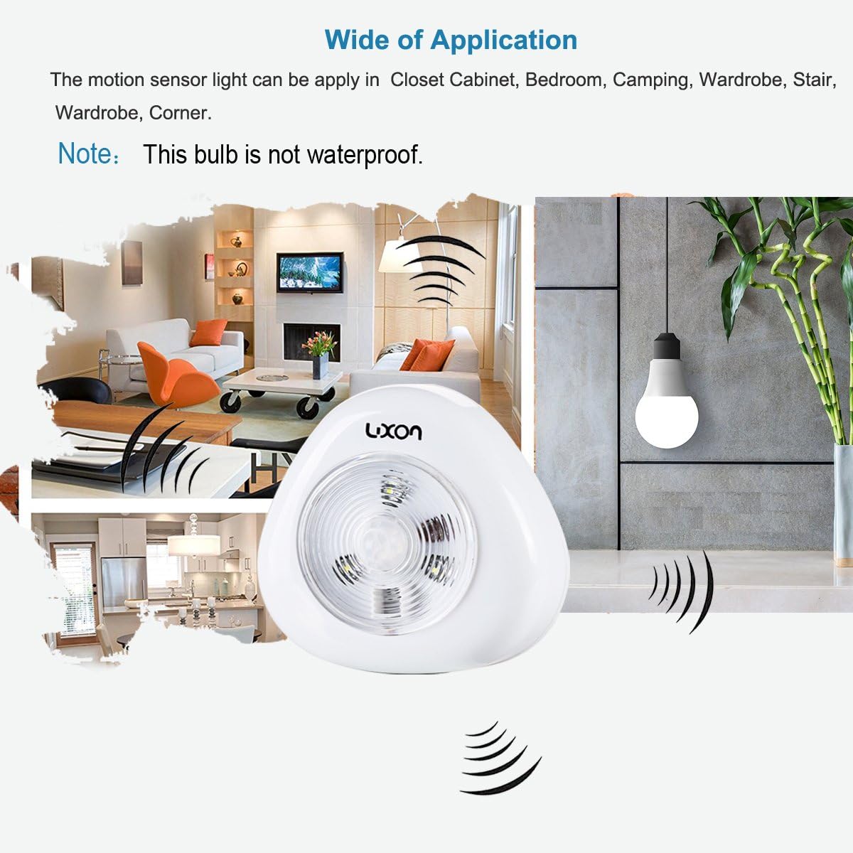 Motion Sensor Night Lights Motion Activated LED Smart Light Cordless Battery-Powered Night Light Security Lights Stick-Anywhere Indoor Closet Lights Cabinet Light for Closet Hallway Pack of 4