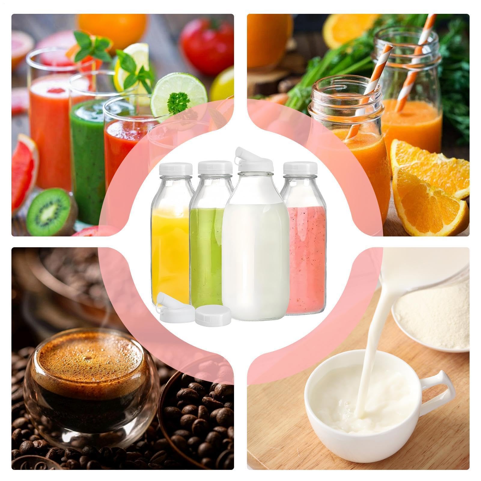 Glasflaschen Für Saft 1 Liter Wiederverwendbare Luftdichte Trinkflasche Mit | Auslaufsicherer Trinkbecher Für Wasser, Milch, Saft, Kühlschrank, Küche, Kochen, Reisen Und
