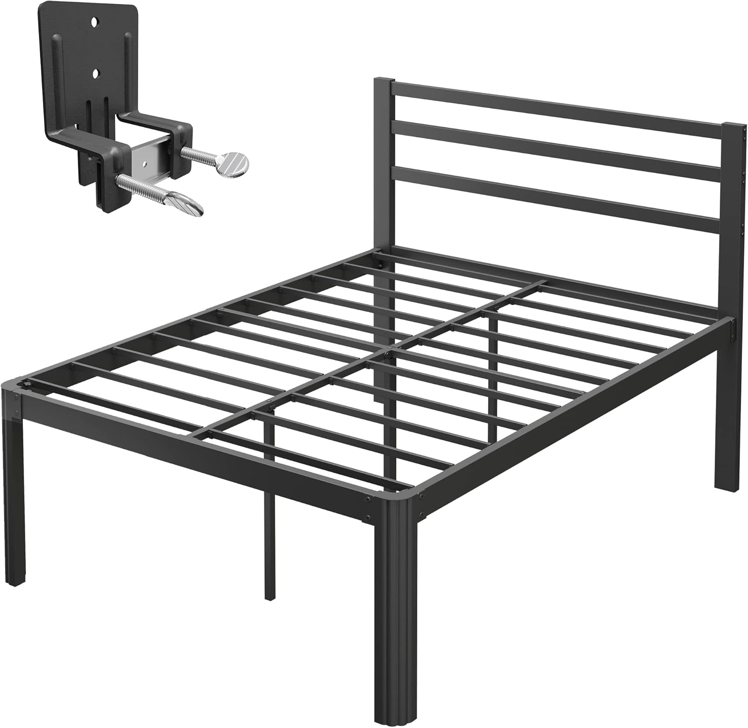 Woozuro California King BedFrame and Non Slip Mattress