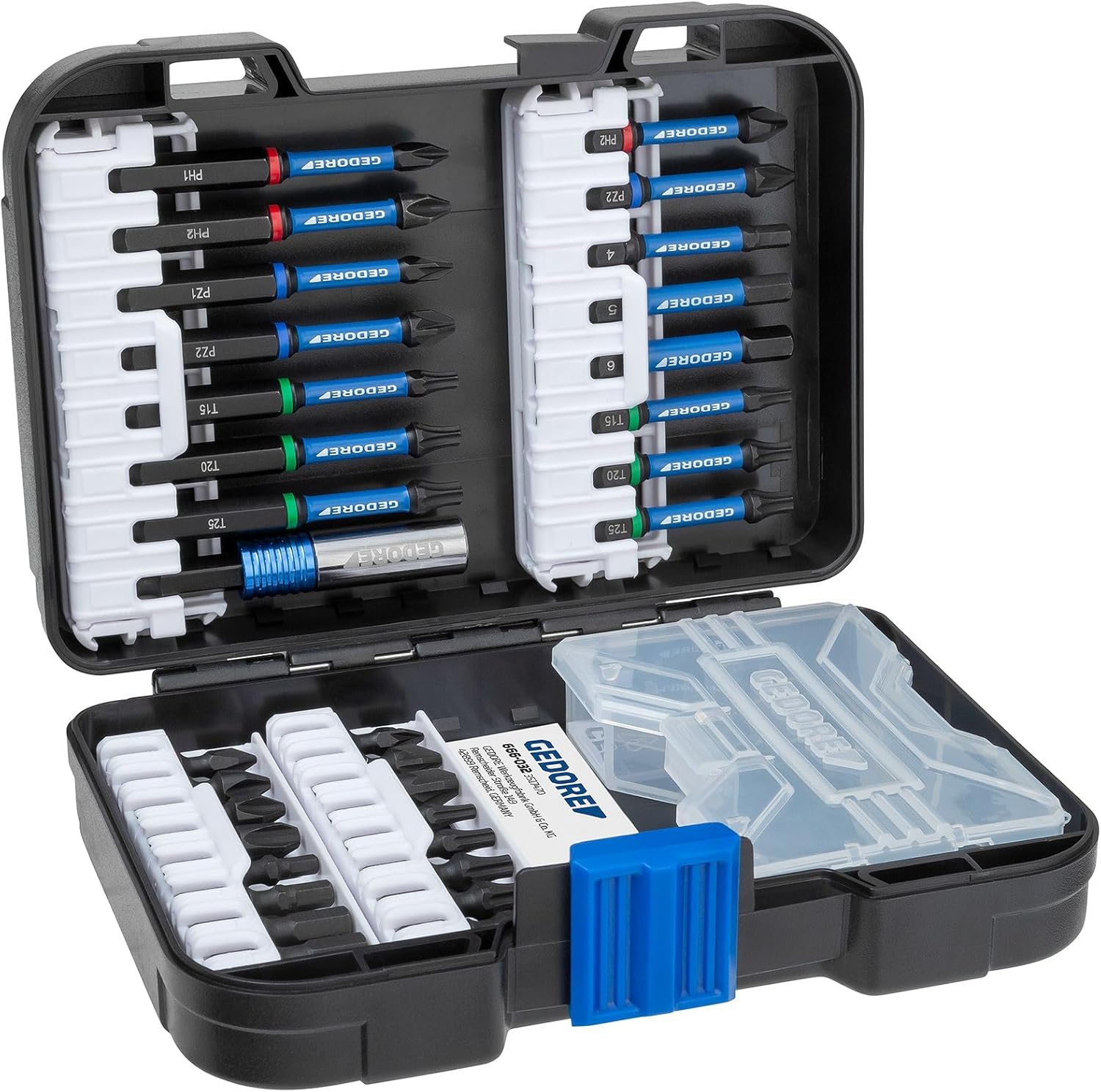 GEDORE トーションビットセット 666-032 - プロのための高品質ビットセット - 32点セット 実用的な収納ケース付き
