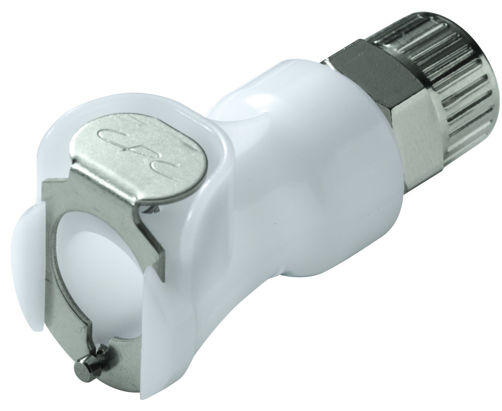 Colder Products Company PMCD1304 Acetal Tube Fitting, Coupler, Shutoff, In-Line, Ferruleless, PTF, 1/8