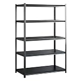 Muscle Rack UR4824HPSVL5 Boltless Storage Rack with 5 Shelves, 4000 lb Capacity, 48' Width x 72' Height x 24' Depth, Black
