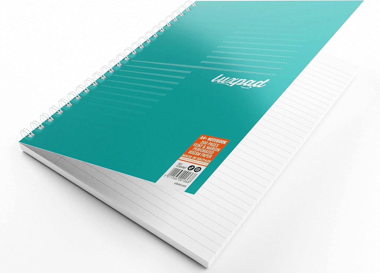 Silvine Luxpad Metallic A4 FSC Wirebound Notebook - Lined (200 Pages) Pack of 3