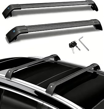 Roof Rack Cross Bars for BYD Atto 2 2025 2026 | Lockable Design & 150lbs Capacity Each bar | 2Pcs Black Aluminum Anti-Corrosion Rooftop Cargo Carrier, No Drilling Required SY