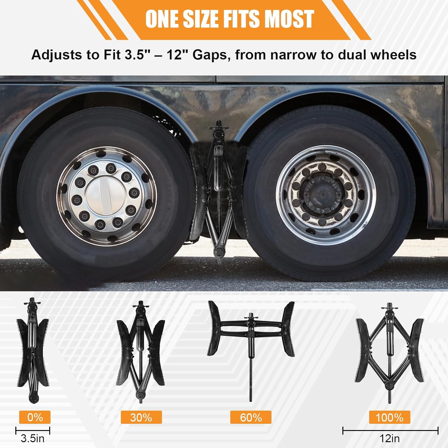 Camper Wheel Chock Stabilizer 2 Sets, Heavy Duty X-Shaped RV Stabilizer with Anti Rust Coating, Adjustable Wheel Chocks for Travel Trailer Truck Fifth Wheel, Fit 3.5" to 12"