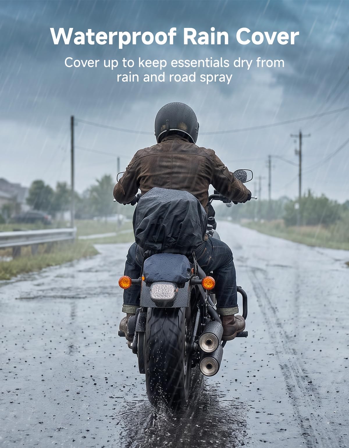 KEMIMOTO Borsa Posteriore Moto Impermeabile con Lucchetto a Combinazione, 11L–21L Espandibile Borsa Moto Rigida in EVA con Copertura Antipioggia, Rimovibile come Borsa a Mano o Zaino