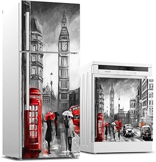 Buzdolabı ve Bulaşık Makinası Beyaz Eşya Sticker Kaplama Londra Yağlıboya