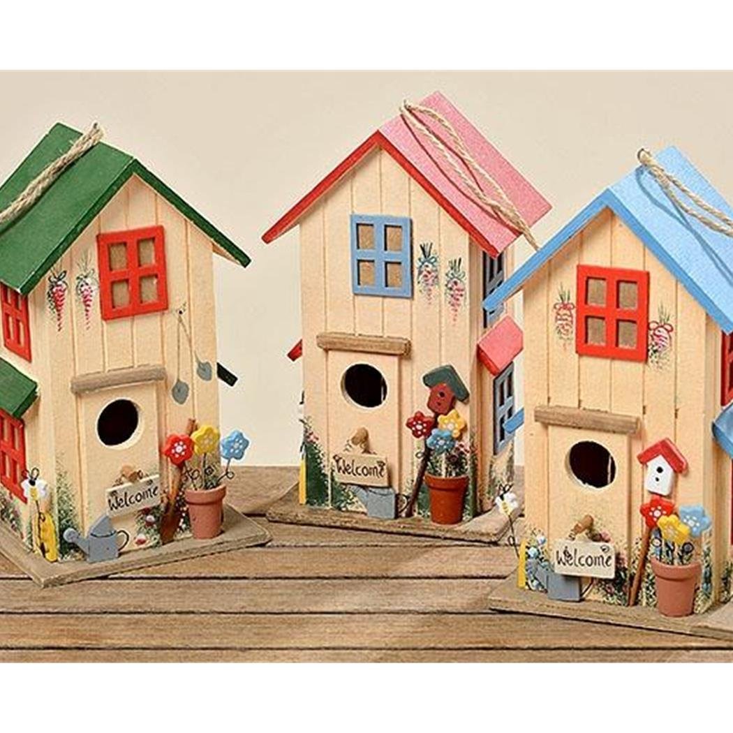 Vogelhaus 3sort H26cm Farbmix Sperrholz Exklusiv f�r die Boltze Gruppe Holzart: Sperrholz(St�ck Preis)