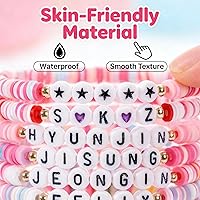 Stray Kids SKZ Clay Bead Bracelet Set 7PCS - Polymer Clay Stretch Bracelets for STAY Fans, Kpop Merch Gifts