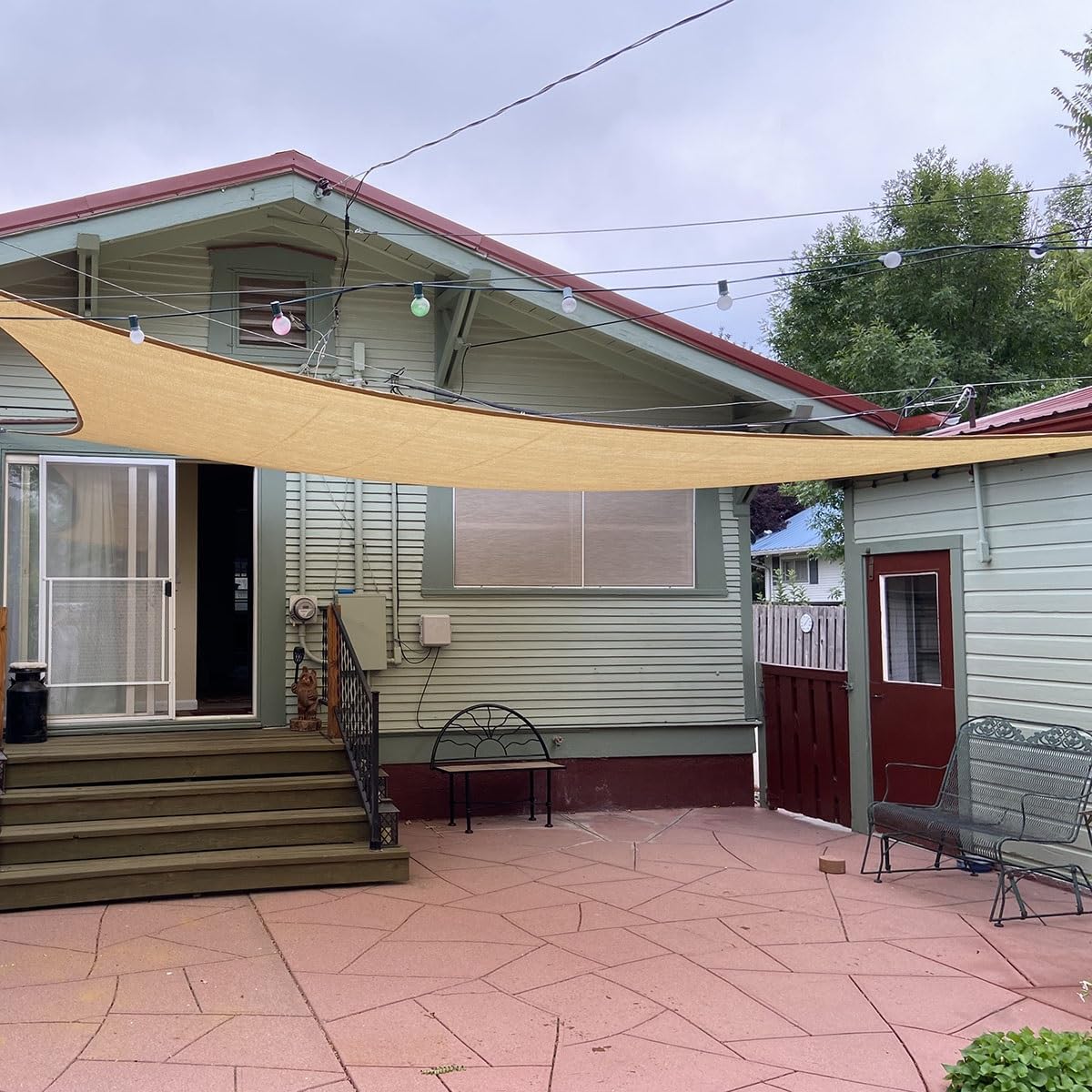 Shade Netting Garden Sunblock Shade Cloth Beige for Sun Room Pond Carport Tomatoes Cover Shade Sail 75% UV Resistant