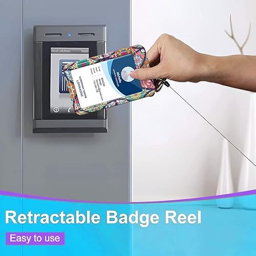 Miniatura 5 de Soporte para tarjetas de identificación con cordón, carrete retráctil con clip giratorio para cinturón y cordones desmontables, carretes protectores