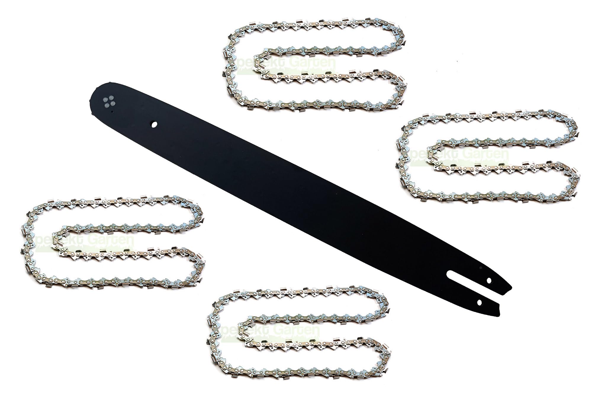 45cm / 1,3 mm / 3/8" / 62 TG Schwert + 4X Kette kompatibel mit MATRIX MCS 46-45 / PCS 46-45