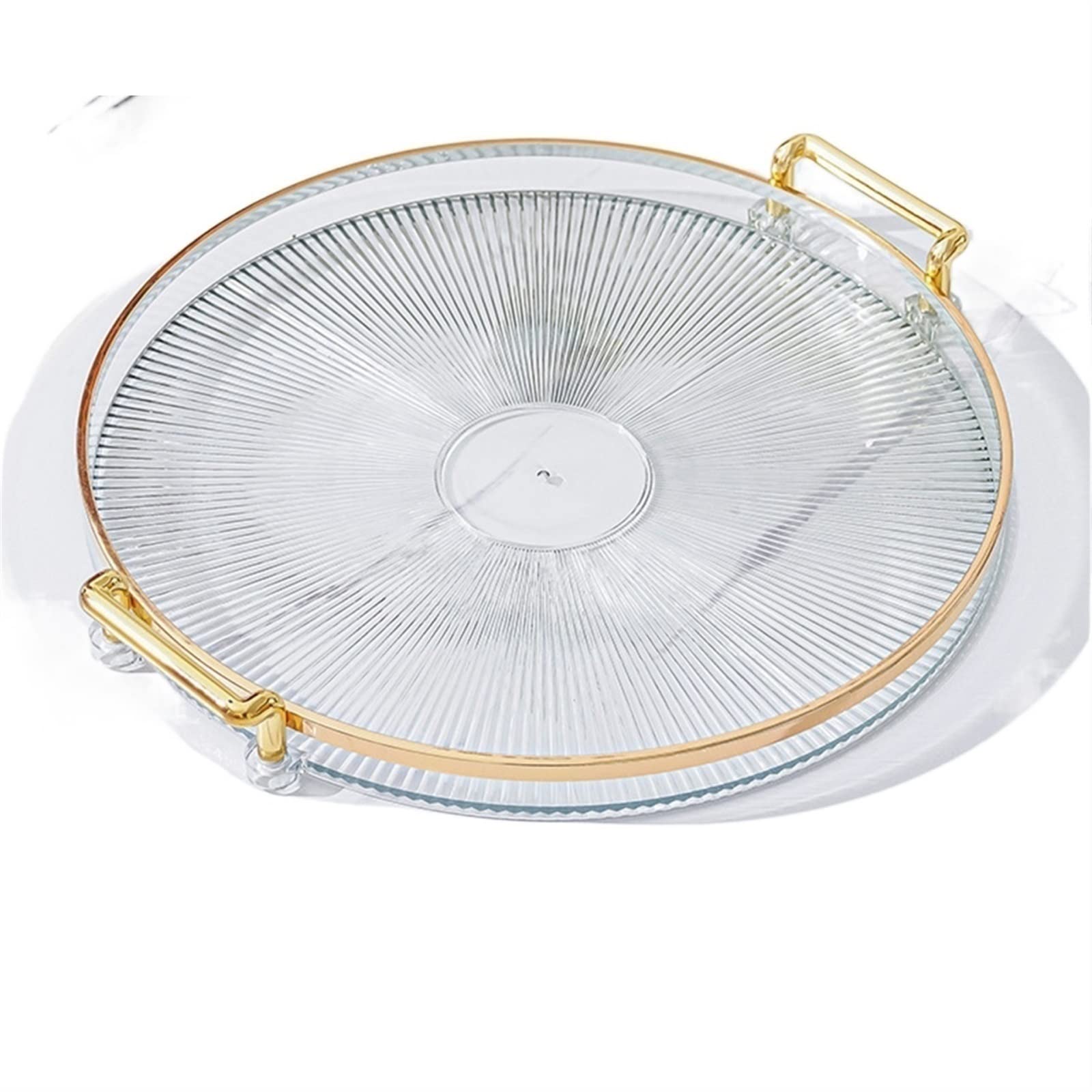 Prettiee Round Breakfast Serving Tray – Detive Dessert Platter for Kitchen Bedroom & Bathroom – Slish Food & Vani – Ideal for Home Decor & Gifts (4)