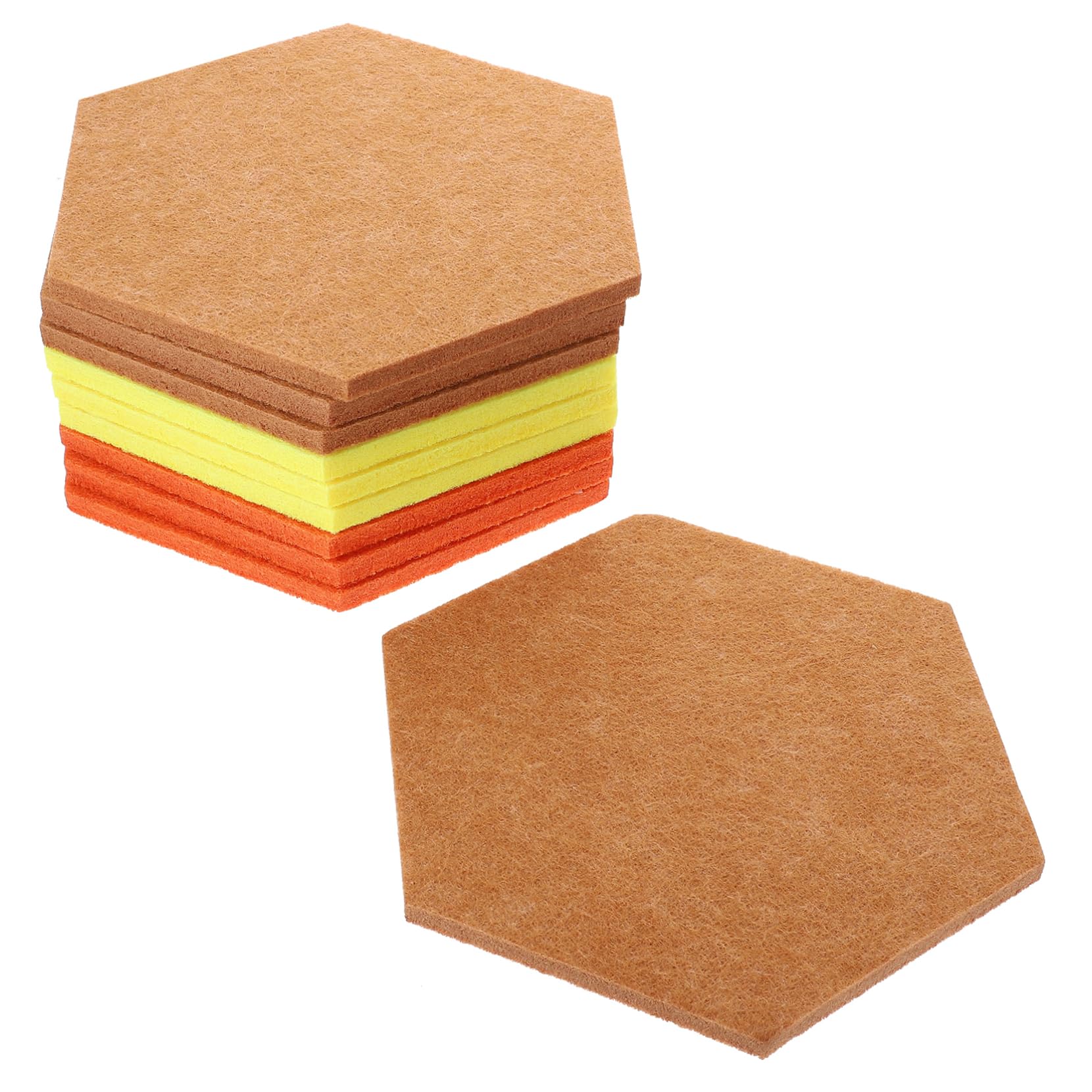10Pcs Hexagon Felt Board Adhesive Pin Board for Wall Decor Decorative Memo Board for Home for Displaying Photos and Reminders