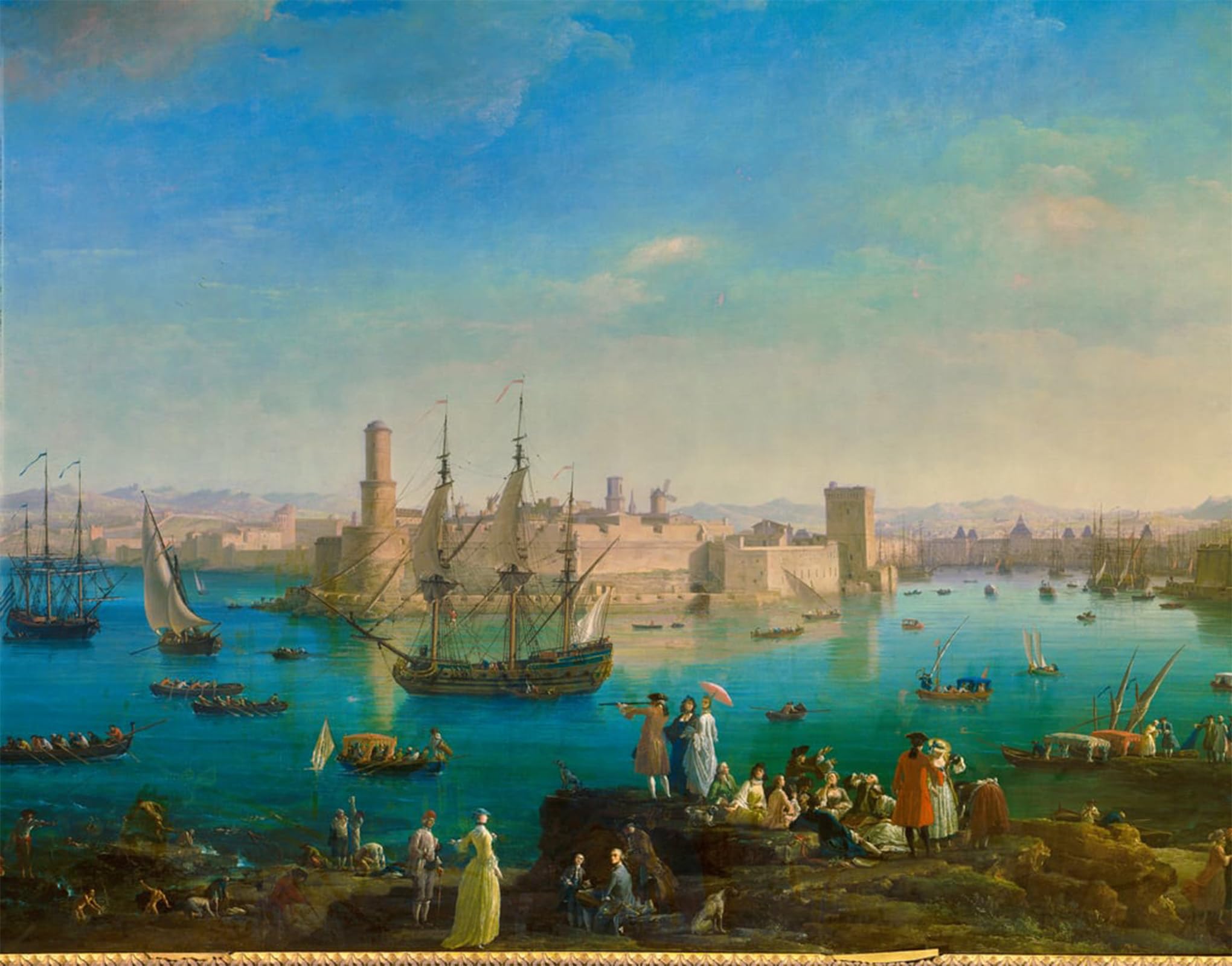 Serendipitp No Frame Vintage Wall Art Canvas Nordic Poster Canvas Print Picture The Entry Of The Port Of Marseille Indetail By Claude Vernet Wall Art Poster For Home Decor 60X90cm