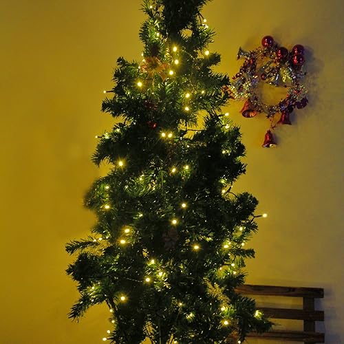 Miniatura 6 de LALAPAO Paquete de 2 tiras de luces solares superlargas de 85 pies, 240 LED, 8 modos, iluminación solar al aire libre, impermeable, luces de hadas