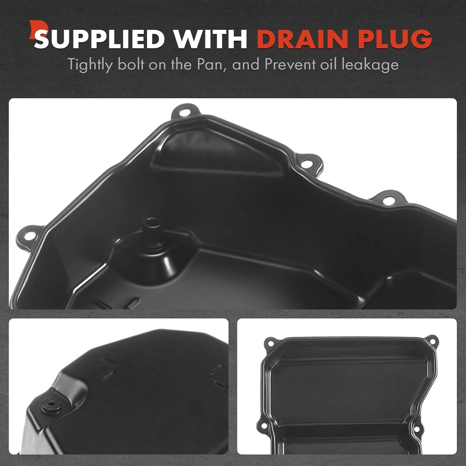 A-Premium Transmission Oil Pan with Drain Plug Compatible with Mini Cooper 2007-2015, Cooper Countryman 2011-2016, Cooper Paceman 2013-2016, 1.6L