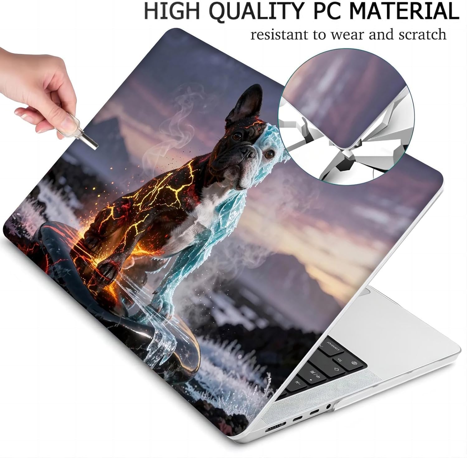 Compatible with MacBook Neo 13-inch, Hard Shell Case with Keyboard Cover and Screen Protector (A3404 A18 Pro chip, 2026 Release) - French Bulldogs MC22568