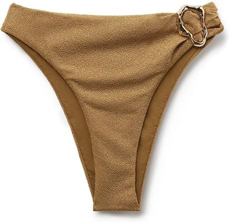 CALZEDONIA High-Waisted Brazilian Swimsuit Bottom Sophisticated Shine