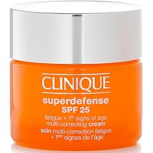 Clinique Superdefense SPF 25 Fatigue + 1st Signs Of Age Multi-Correcting Cream For Combination Oily to Oily Skin, 1.7 Ounce