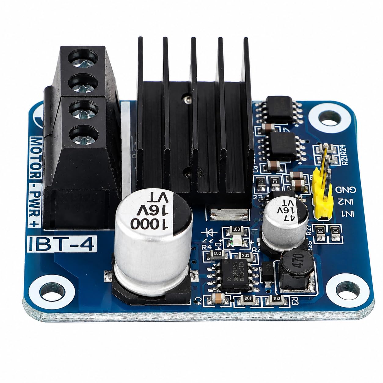 Keenso Blue Motor Drive Controller Board, 5-15V H-Bridge Controller Board 1 Channel Mosfet High Current 200Khz Driver Module