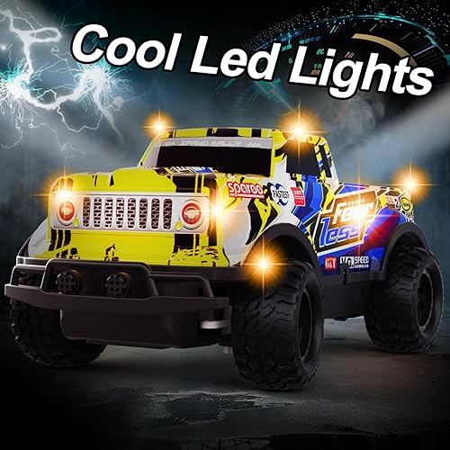 Miniatura 5 de Auto a control remoto, modelo a escala 124, juguete de auto de carreras, auto RC para niños y niños con luces LED geniales, juguetes de autos RC