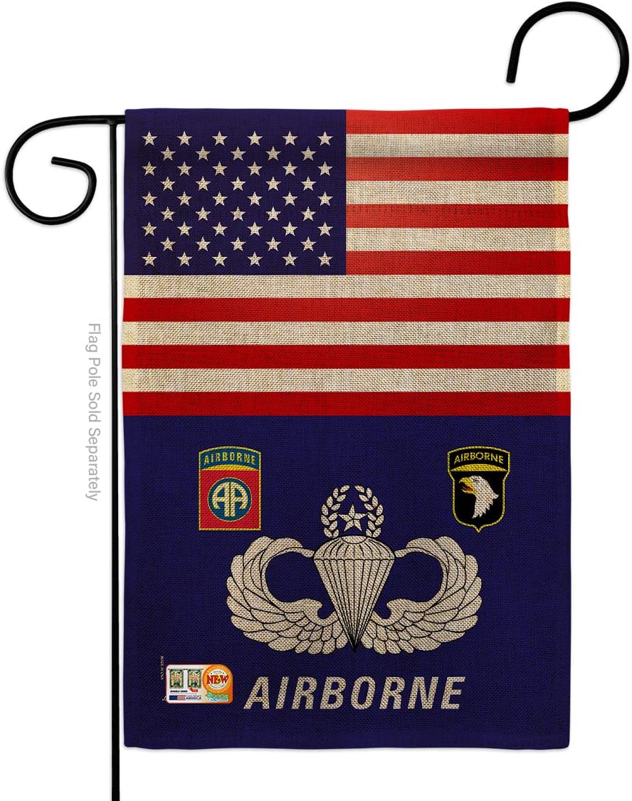 US Airborne Garden Flag Set Mailbox Hanger Armed Forces Army Rangers United State American Military Veteran Retire Official Small Decorative Gift Yard House Banner Double-Sided Made In USA 13 X 18.5