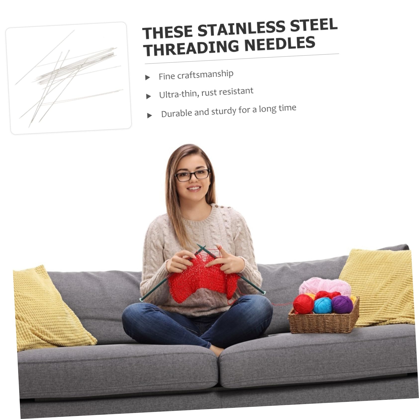 ERINGOGO 20pcs Beading Needles Set Embroidery Accessories for Beads DIY Super Fine Jewelry Making Tools