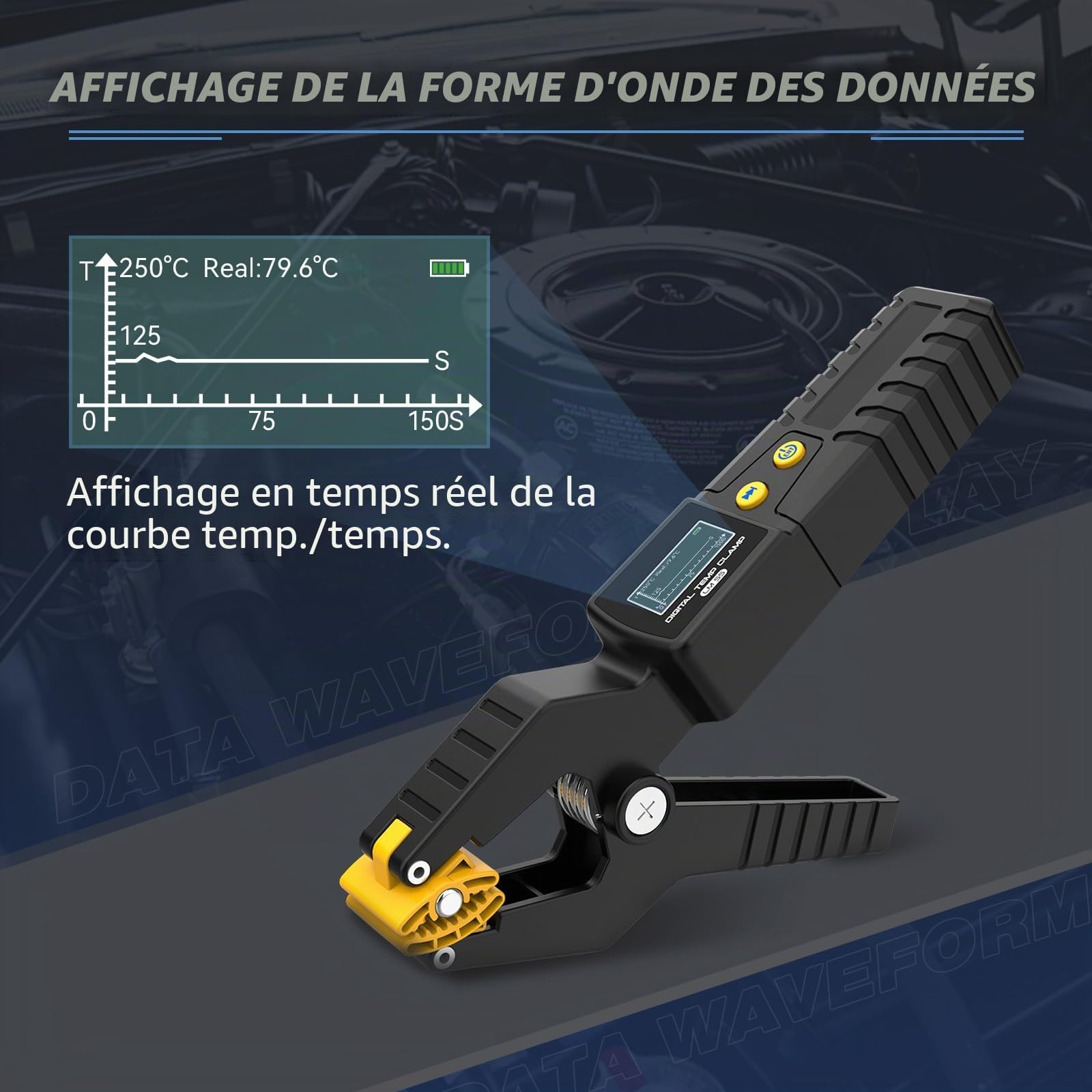Thermomètre numérique CVC, pince de température numérique LM55 CVC pour systèmes de chauffage et de refroidissement, plage de mesure du thermomètre CVC de -50~260 ℃