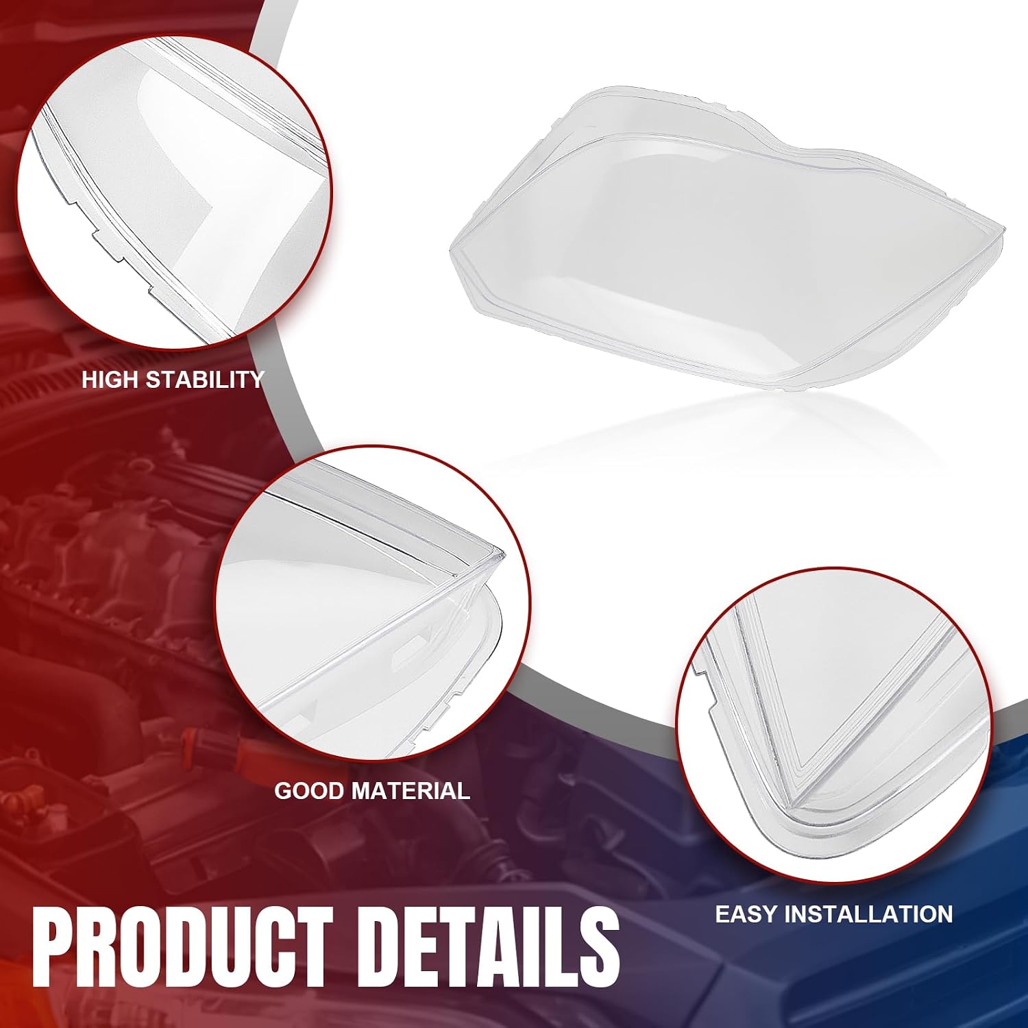 AUTOKAY Headlight Lens Cover Clear Left and Right Fits for Mercedes-Benz GLK250 GLK300 GLK350 X204 2013 2014 2015