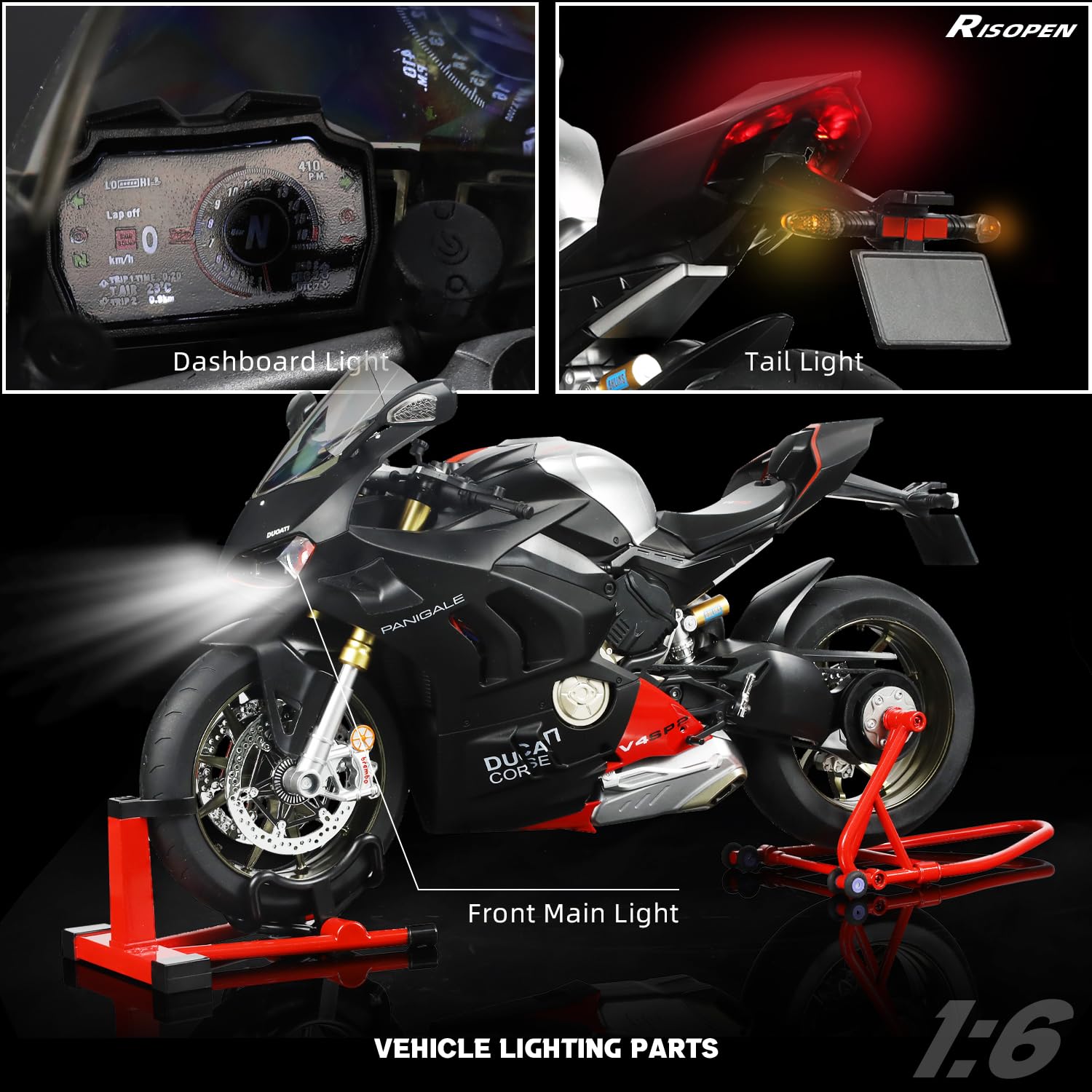 1:6 modèle réduit de Moto Jouet Compatible Ducati Panigale V4 SP2