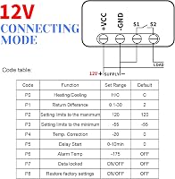 Frienda W3230 LCD digitális termosztát 12V 20A hőmérséklet szabályozó -50-110°C szenzorral 2db 5