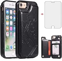 Vista 10 de Asuwish Funda para iPhone 7/8, iPhone SE 2020/2022 con protector de pantalla de vidrio templado, cartera abatible de cuero con soporte