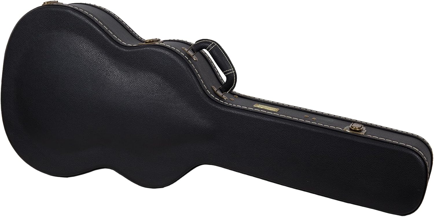 Crossrock 4/4 Classical Nylon String Guitar Case- Vintage Hardware, Sponge Lining, Metal Feet, Storage Space-Black (CRW520CBK)
