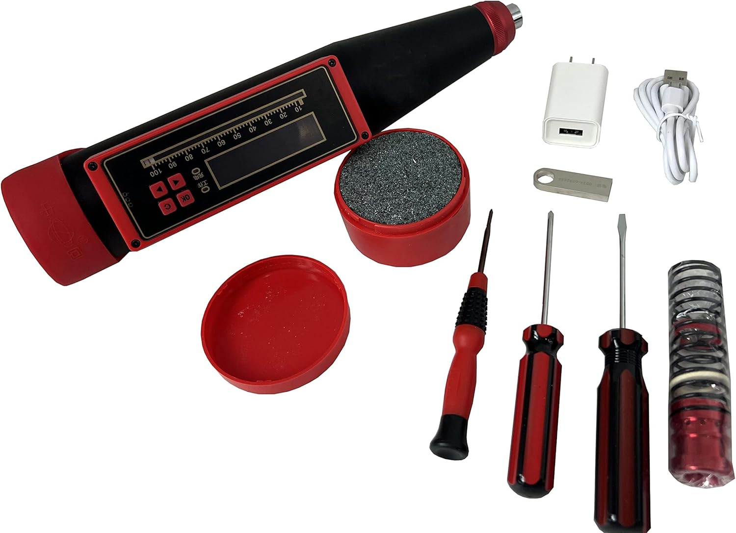 Digital Concrete Test Hammer Rebound Hammer Test Equipment with Test Range 10-60MPa Stiffness of spring 785±30.0N/m Store 999 Standard Components Support Voice Counting