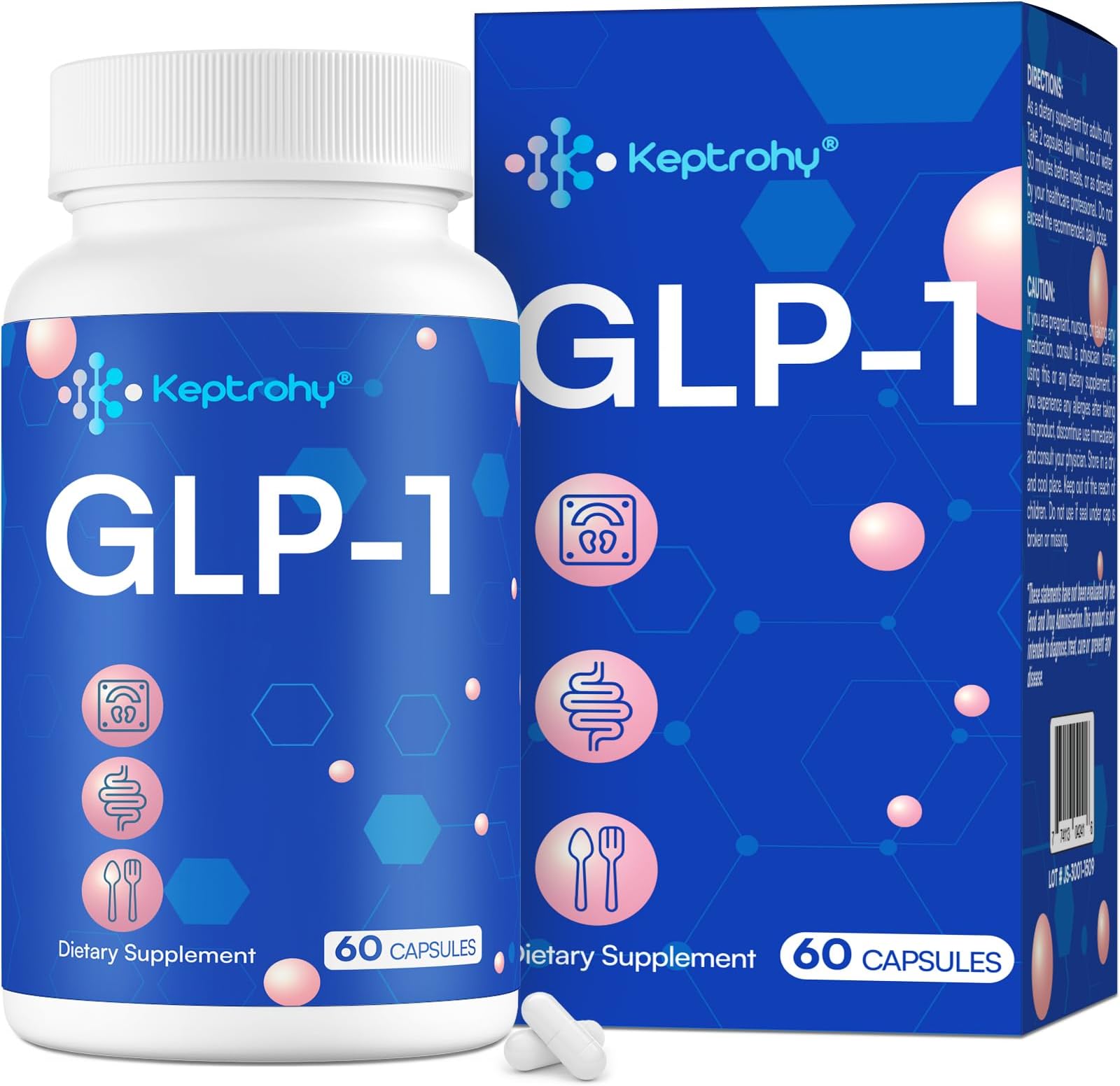 GLP-1 Supplement | GLP1 Support for Women & Men, GLP-1 Naturally, GLP 1 Supplement for Immune, Energy, Digestion, Gut & Overall Health | Daily Support GLP1 Levels - 60 Capsules