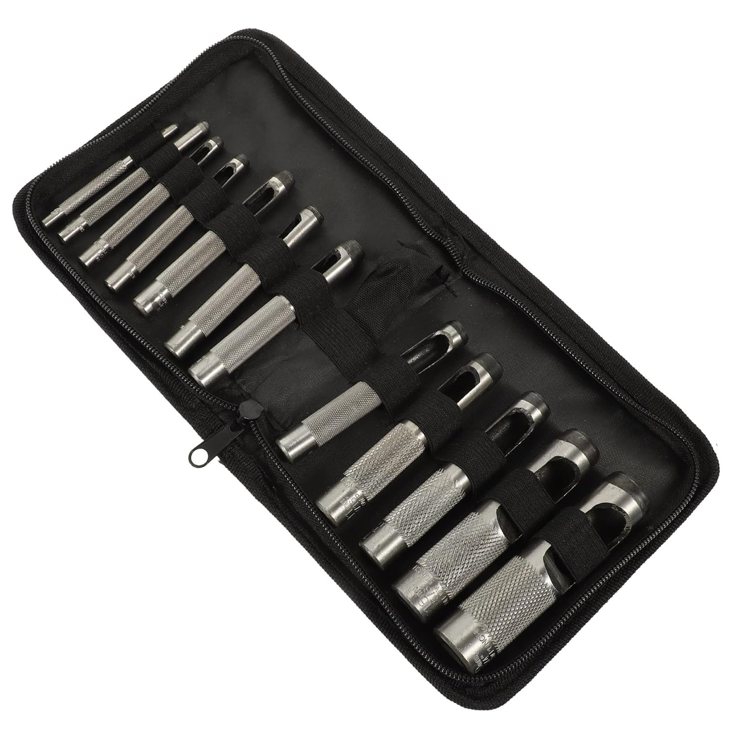 12pcs Hollow Punch Tool Set 3-19mm Steel Hole Cutter for Leather Belt Watch Band Craft DIY Hole Punching