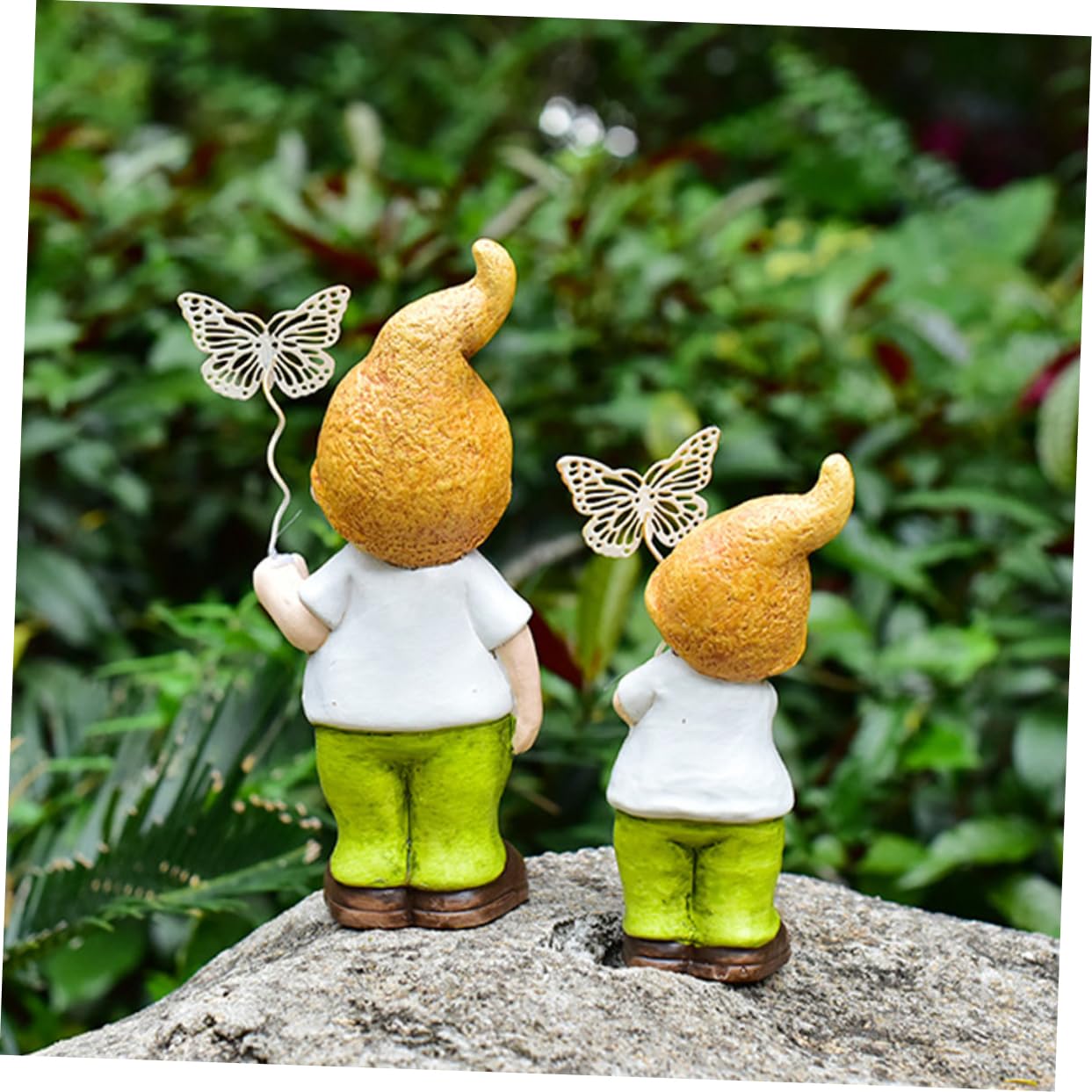 3kawałki Ceramiczna Figuryna Gnomów Urocze Ozdoby Ogrodowe Do Dekoracji Patio Trawnika i Podwórka Trwałe Ceramika z Wspaniałym Rzemiosłem