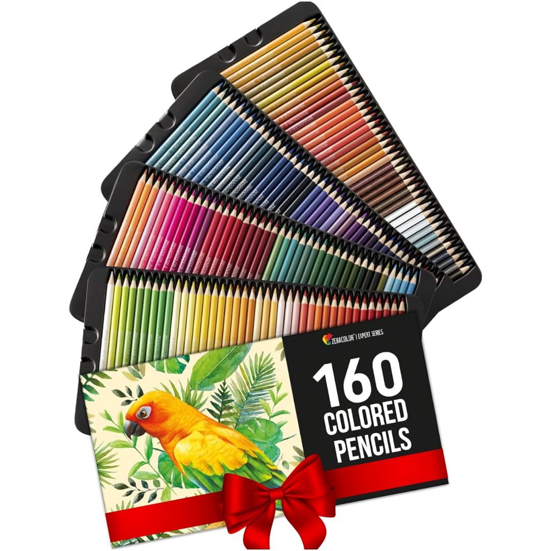 160 Colored Pencils Set by Zenacolor - Colored Pencils for Adults
