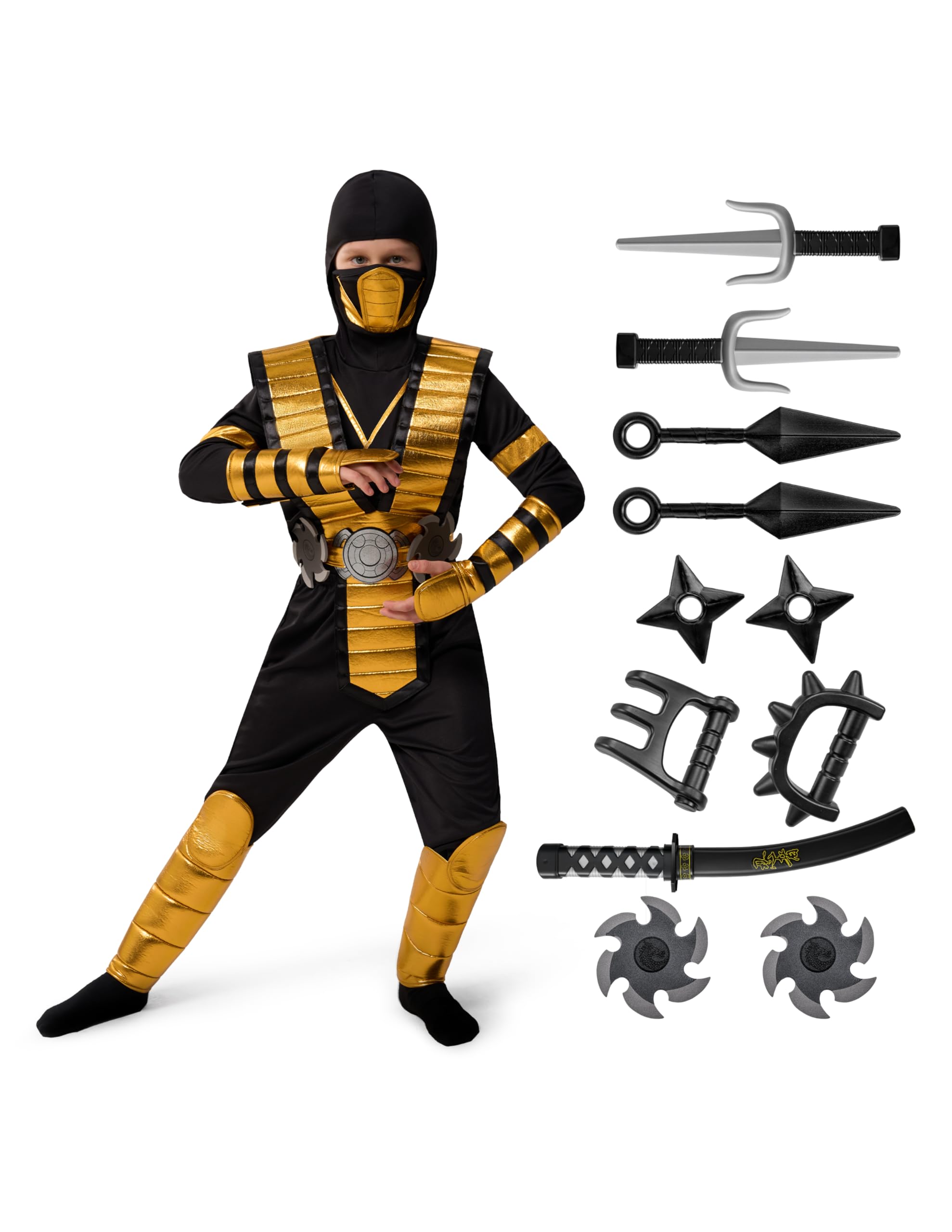 Spooktacular Creations Blue Ninja Costume for Kids, Ninja Costume for Toddler Boys Halloween Dress Up, Role Play