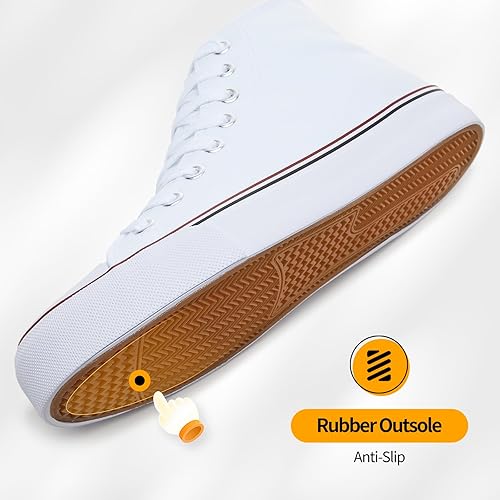 Miniatura 6 de ZGR Zapatillas de lona con cordones para mujer, con parte superior alta, zapatillas casuales para tenis y caminar